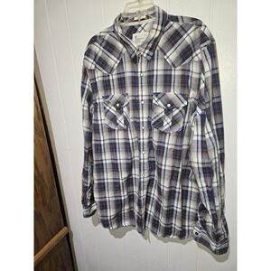 2X  XXL American Eagle Down Vintage Fit W Western Pearl Snap Rodeo Cowboy Shirt